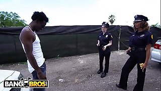 BANGBROS - Lucky Suspect Gets Tangled With respect to With Some Super Low-spirited Female Cops